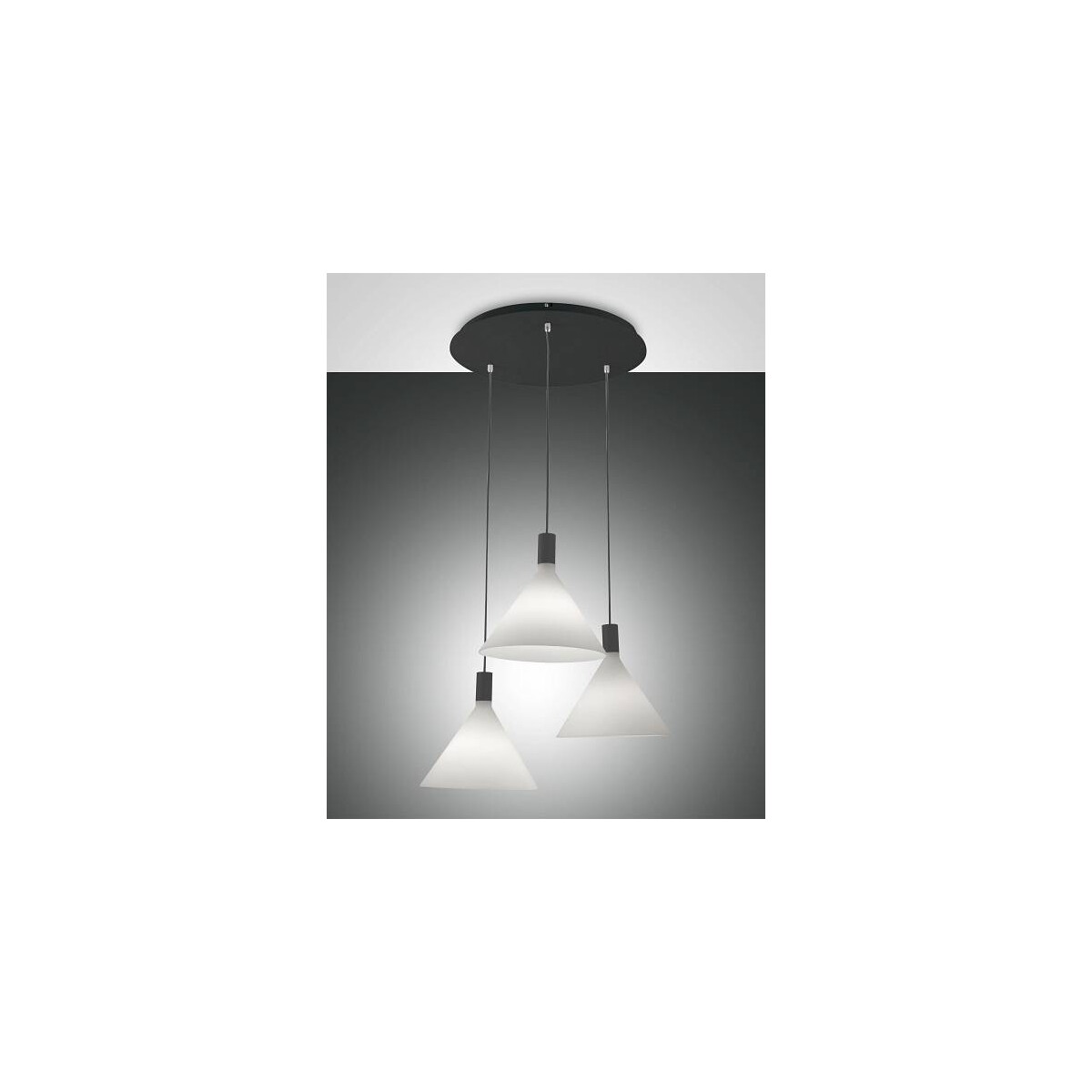Fabas Luce Vincent Pendelleuchte E27 3x40W Metall und geblasenes Glas Weiss