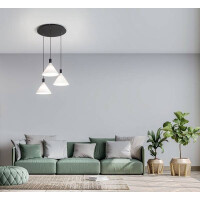 Fabas Luce Vincent Pendelleuchte E27 3x40W Metall und geblas