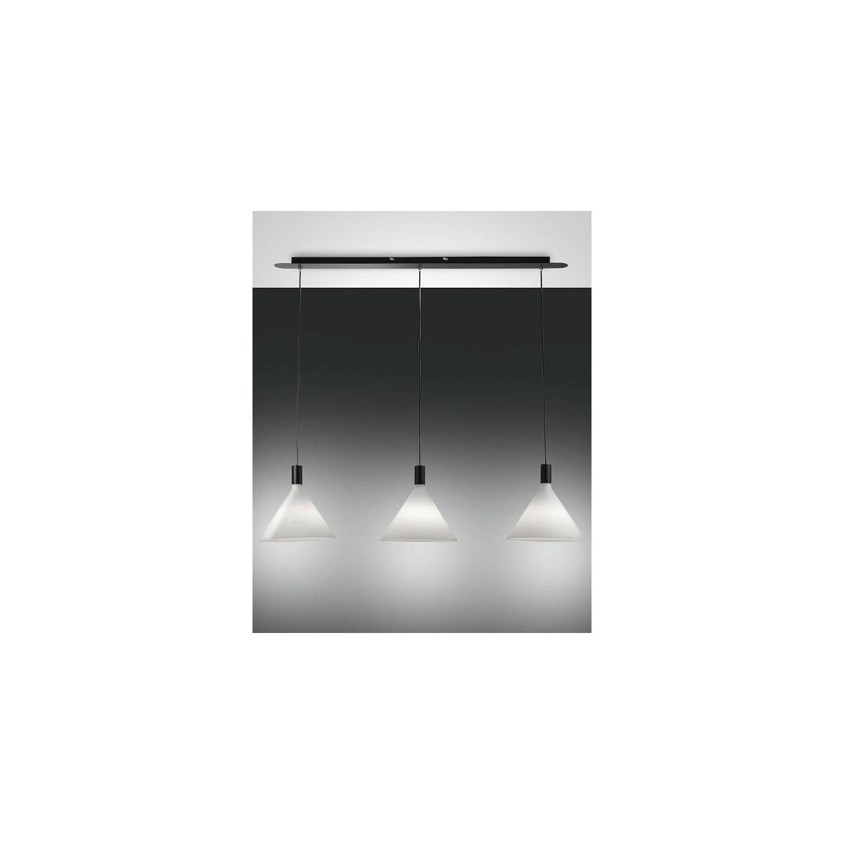 Fabas Luce Vincent Pendelleuchte E27 3x40W Metall und geblasenes Glas Weiss
