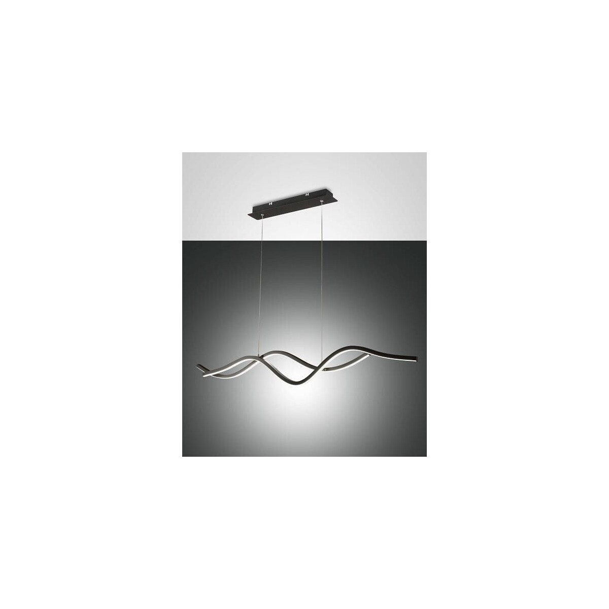 Fabas Luce Sinuo Pendelleuchte LED 2x18W Metall- und Methacrylat Schwarz