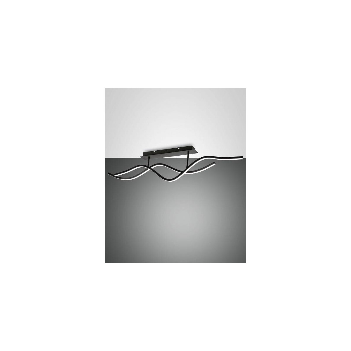 Fabas Luce Sinuo Deckenleuchte LED 2x18W Metall- und Methacrylat Schwarz