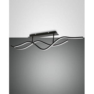 Fabas Luce Sinuo Deckenleuchte LED 2x18W Metall- und Methacr