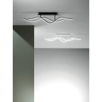 Fabas Luce Sinuo Deckenleuchte LED 2x18W Metall- und Methacr