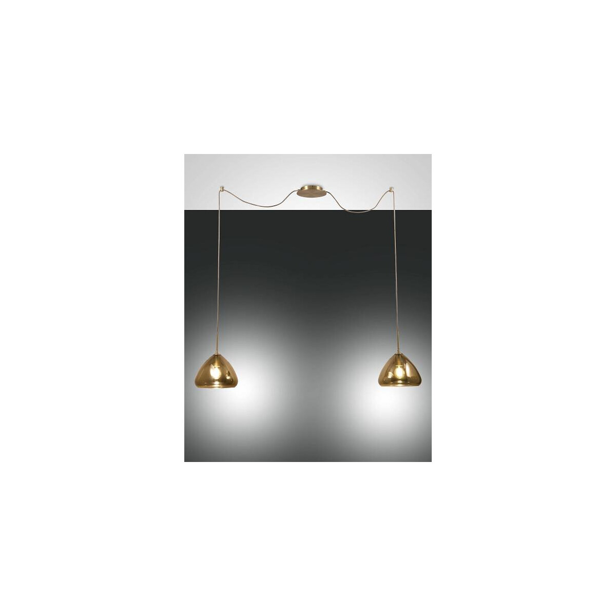 Fabas Luce GLOW Pendelleuchte E27 2x40W Messing/amber