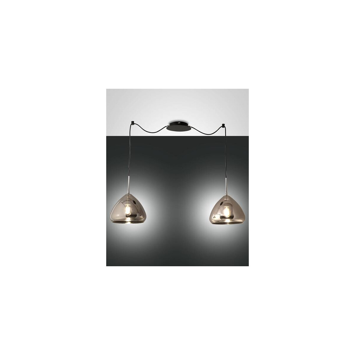 Fabas Luce GLOW Pendelleuchte E27 2x40W schwarz/verchromt
