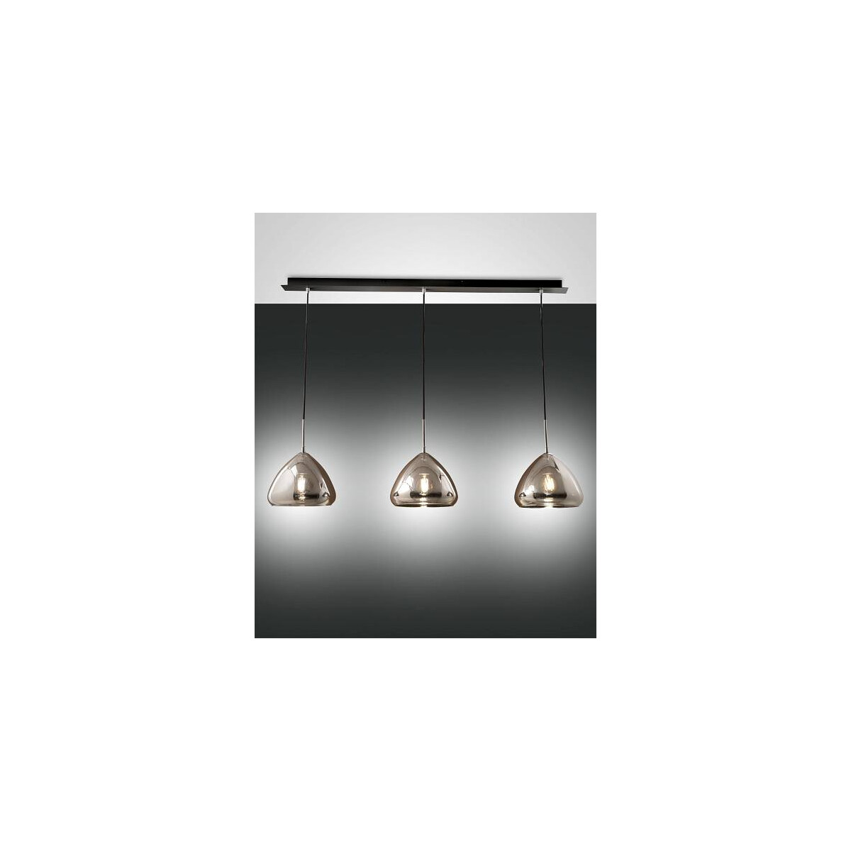 Fabas Luce GLOW Pendelleuchte E27 3x40W schwarz/verchromt