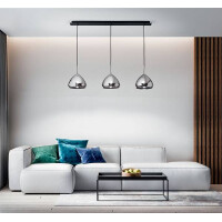 Fabas Luce GLOW Pendelleuchte E27 3x40W schwarz/verchromt 2