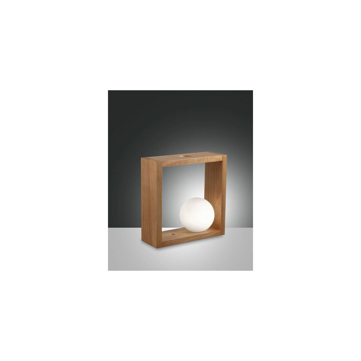 Fabas Luce Kark Tischleuchte LED 1x5W Holzgestell mit Geblasenes Glas Eichenholz