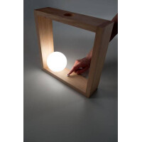 Fabas Luce Kark Tischleuchte LED 1x5W Holzgestell mit Geblas