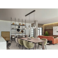 Fabas Luce Britton Pendelleuchte E27 3x40W Metall und geblas