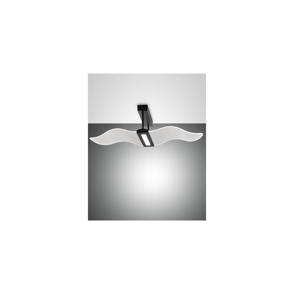 Fabas Luce Fenice Deckenleuchte LED 1x40W Metall- und Methacrylat Schwarz