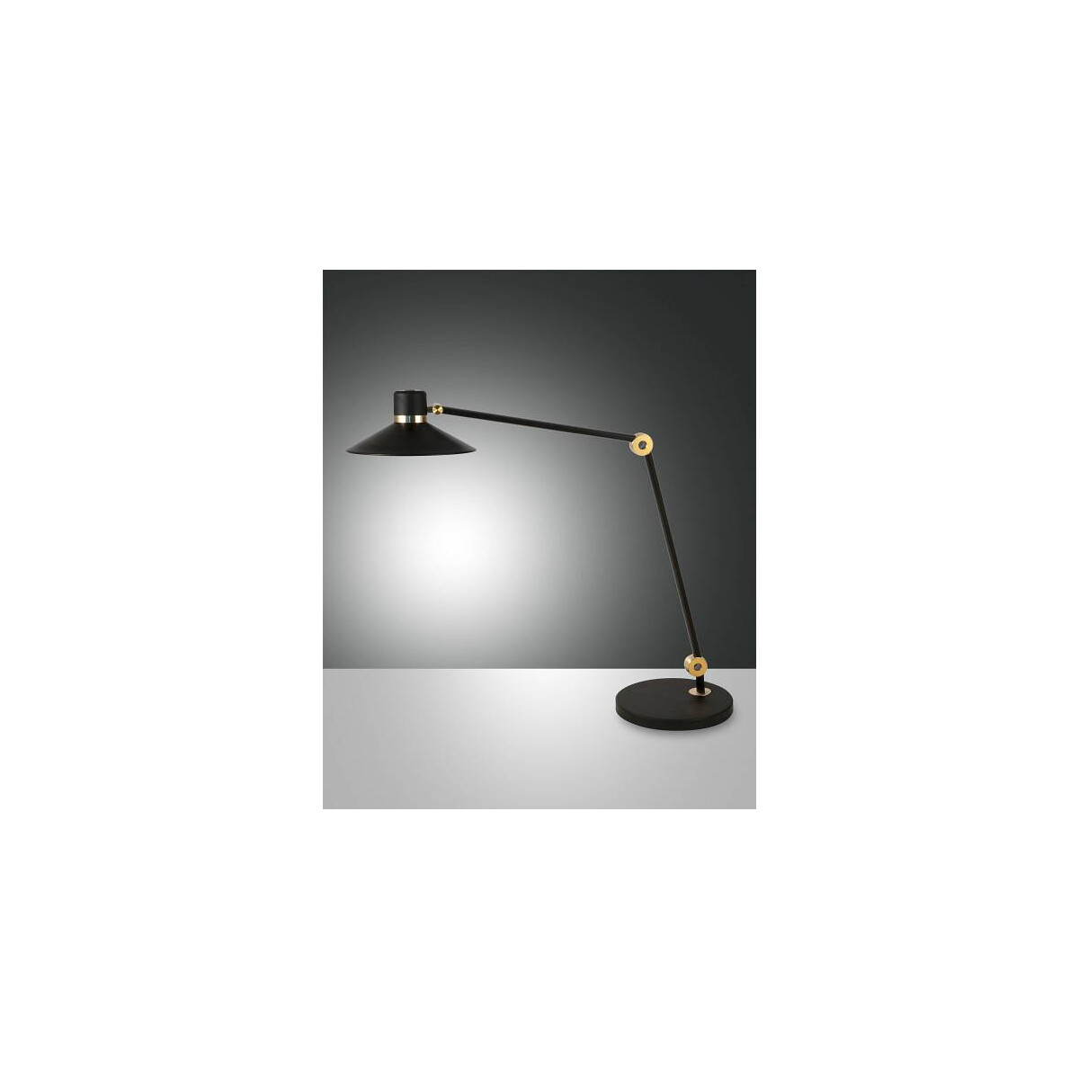Fabas Luce Panarea Tischleuchte LED 1x10W Metall Schwarz mit mattgold