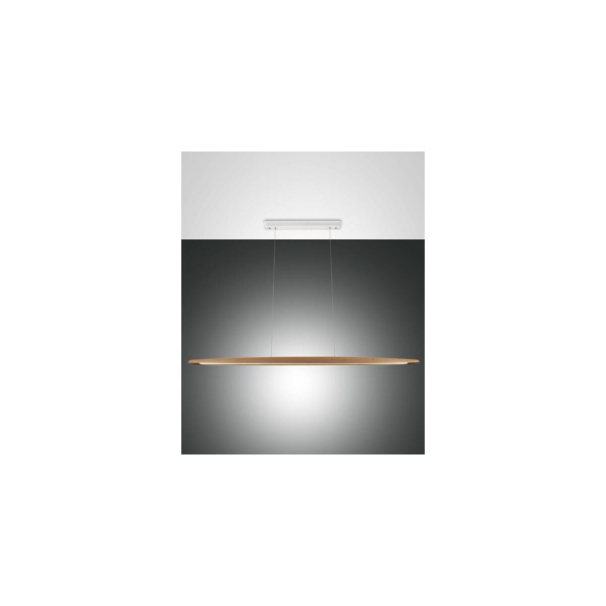 Fabas Luce Ribot Pendelleuchte LED 1x26W Metall und Holz mit Glas Eichenholz