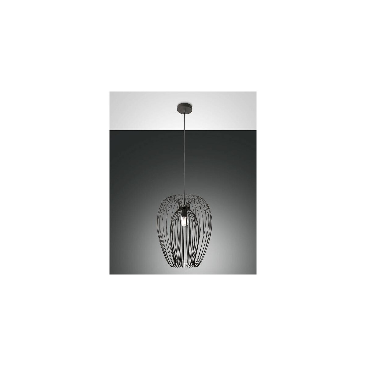 Fabas Luce Camp Pendelleuchte E27 1X40W Metall Schwarz
