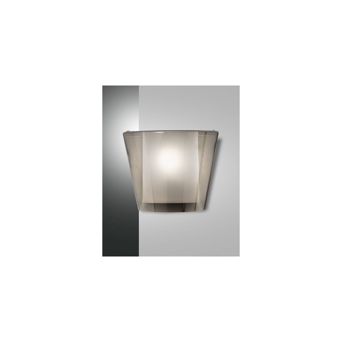 Fabas Luce Viki Wandleuchte E27 1x40W Metall glas - und Methacrylat Grau transparent