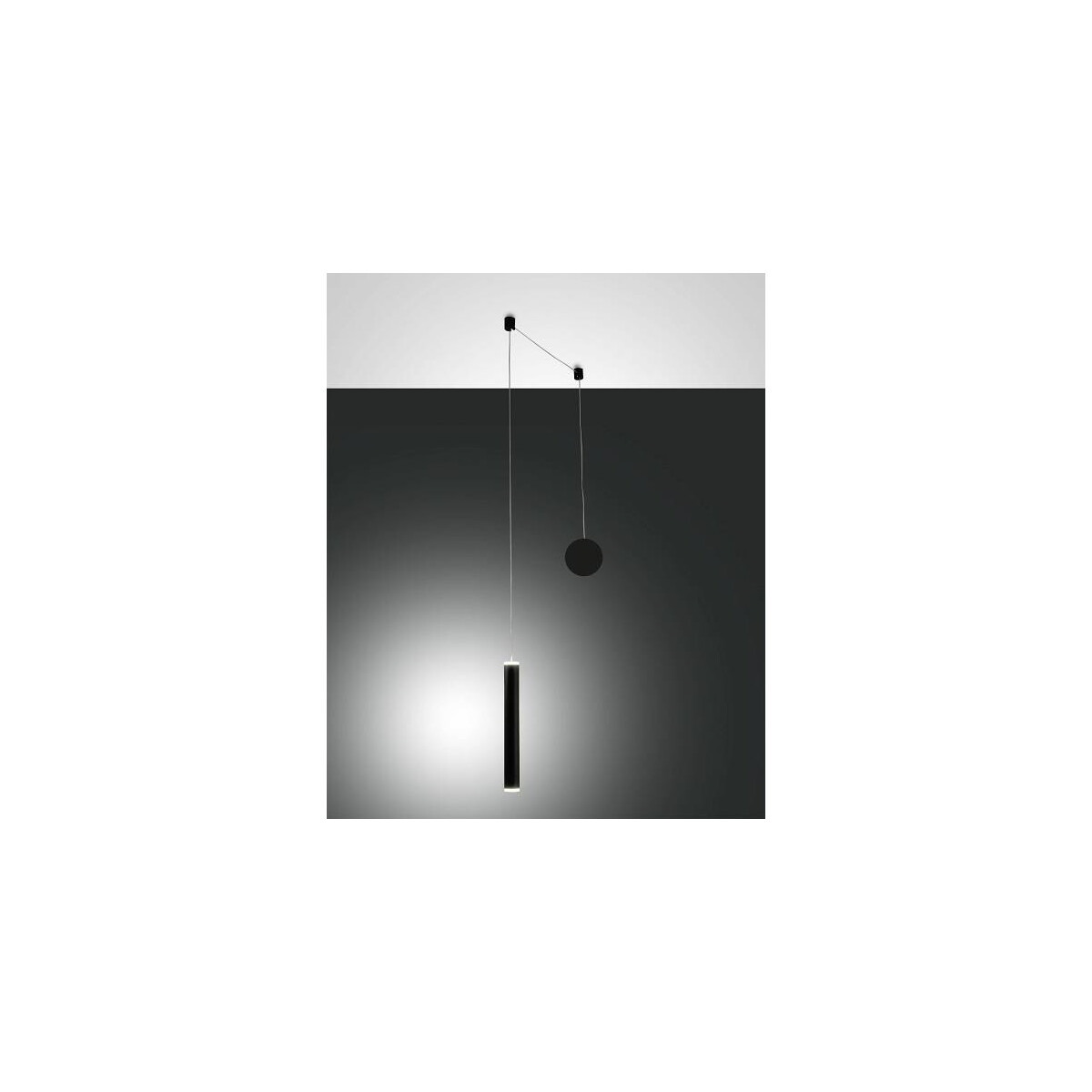 Fabas Luce Prado Pendelleuchte LED 1x65W Metall- und Methacrylat Schwarz