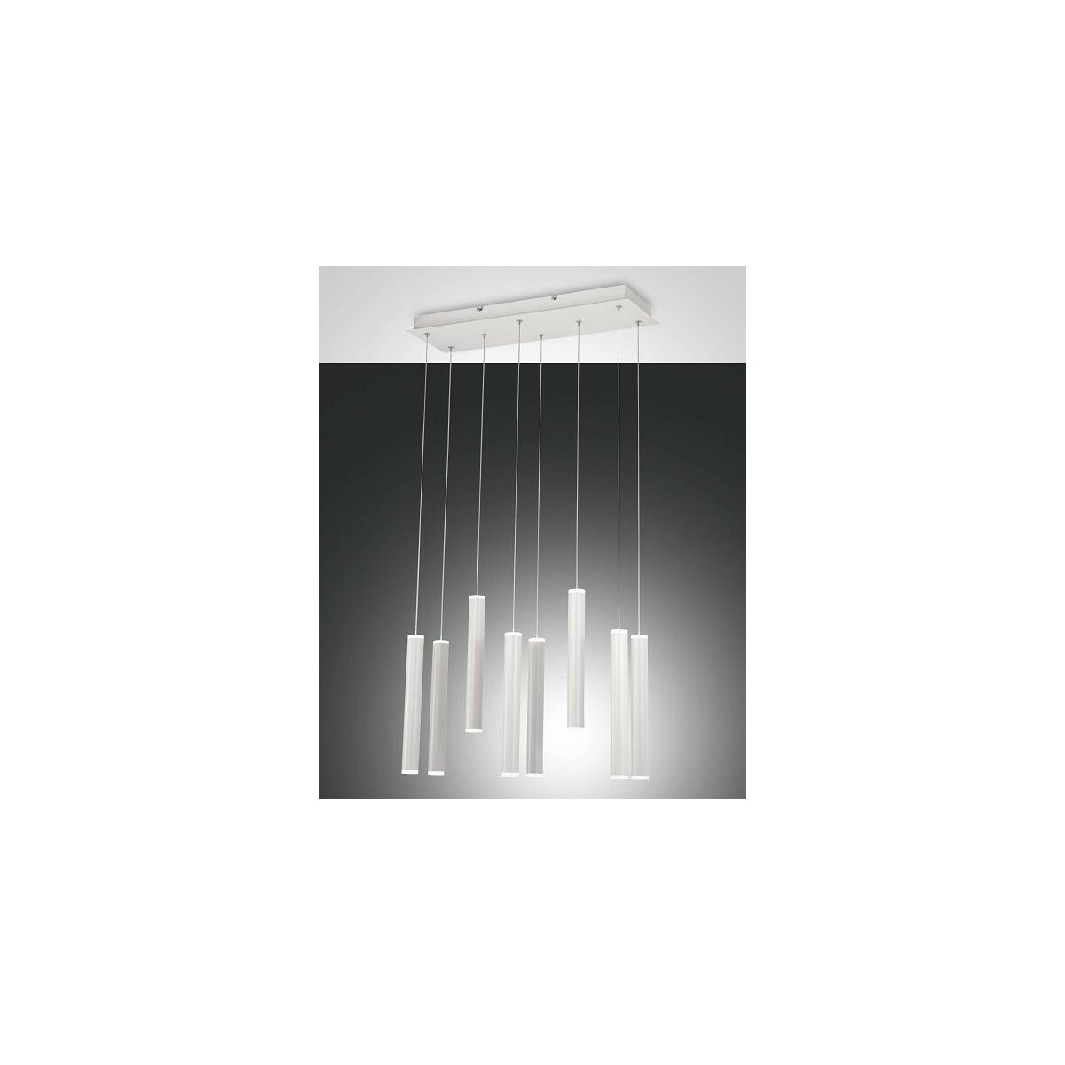 Fabas Luce Prado Pendelleuchte LED 8x 65W Metall- und Methacrylat Weiss