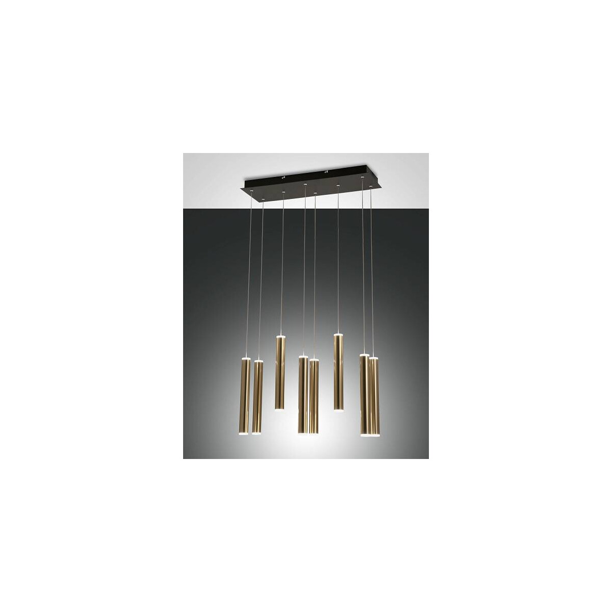 Fabas Luce Prado Pendelleuchte LED 8x 65W Metall- und Methacrylat Schwarz/Gold