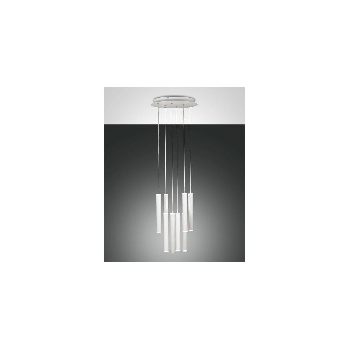 Fabas Luce Prado Pendelleuchte LED 8x 65W Metall- und Methacrylat Weiss
