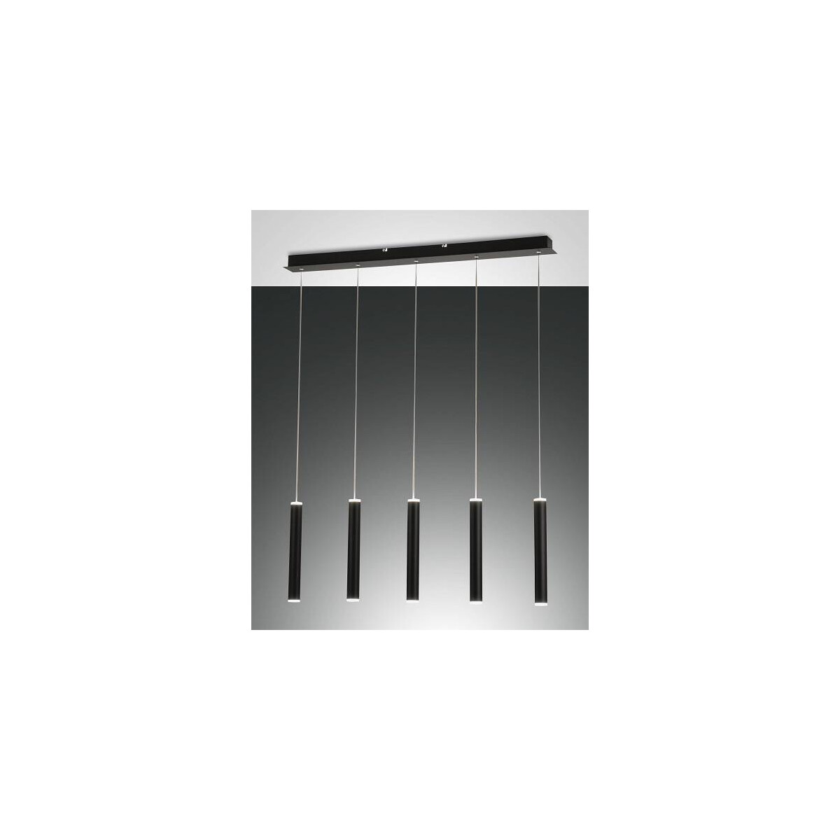 Fabas Luce Prado Pendelleuchte LED 5x 66W Metall- und Methacrylat Schwarz