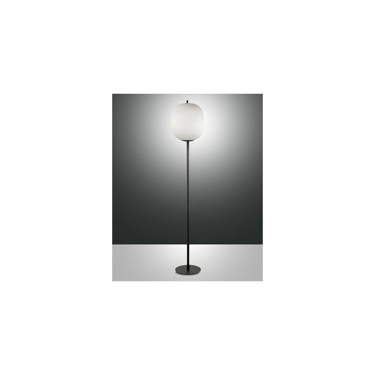 Fabas Luce Domizia Stehleuchten E27 1x 40W Metall und geblasenes Glas Schwarz