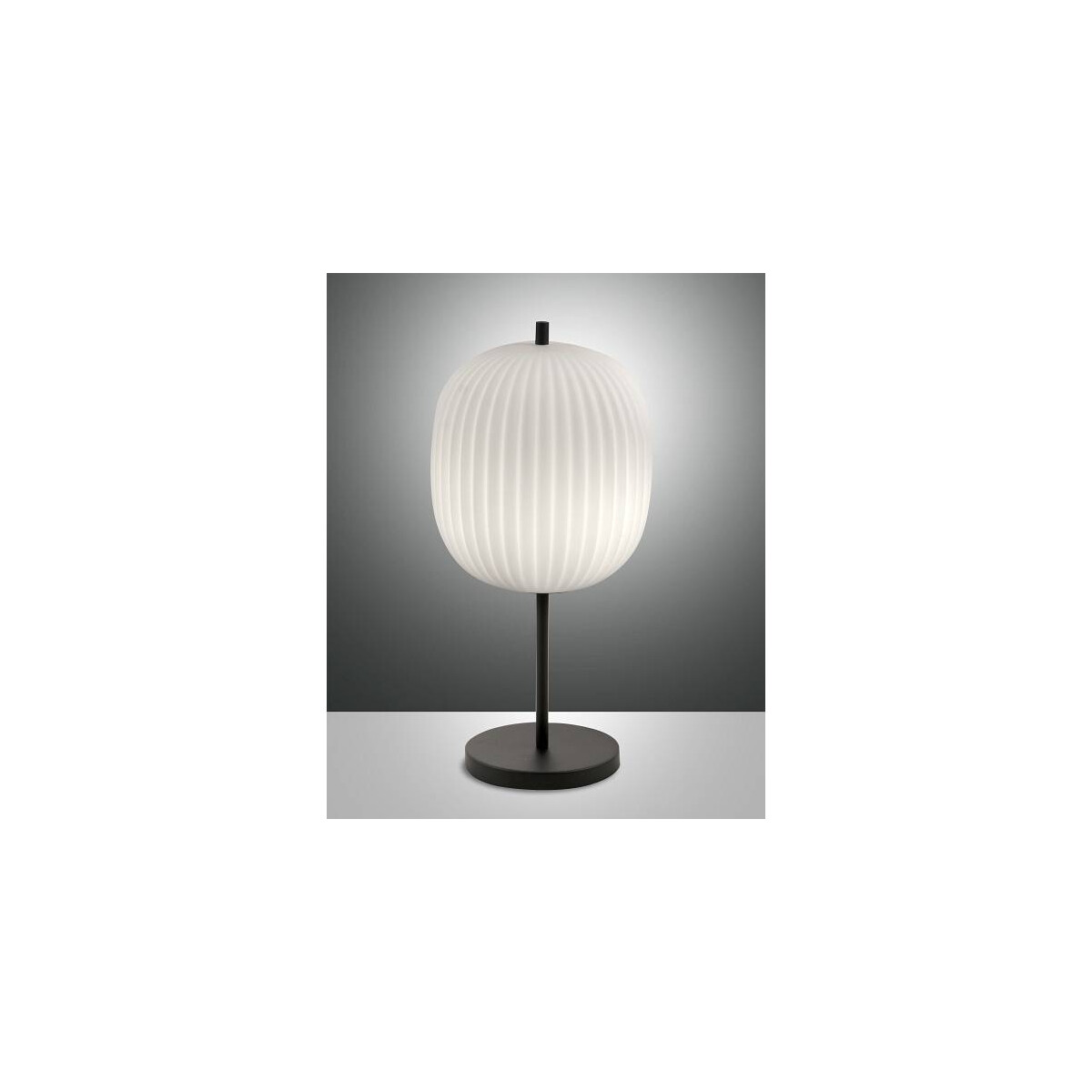 Fabas Luce Domizia Tischleuchte E27 1x 40W Metall und geblasenes Glas Schwarz