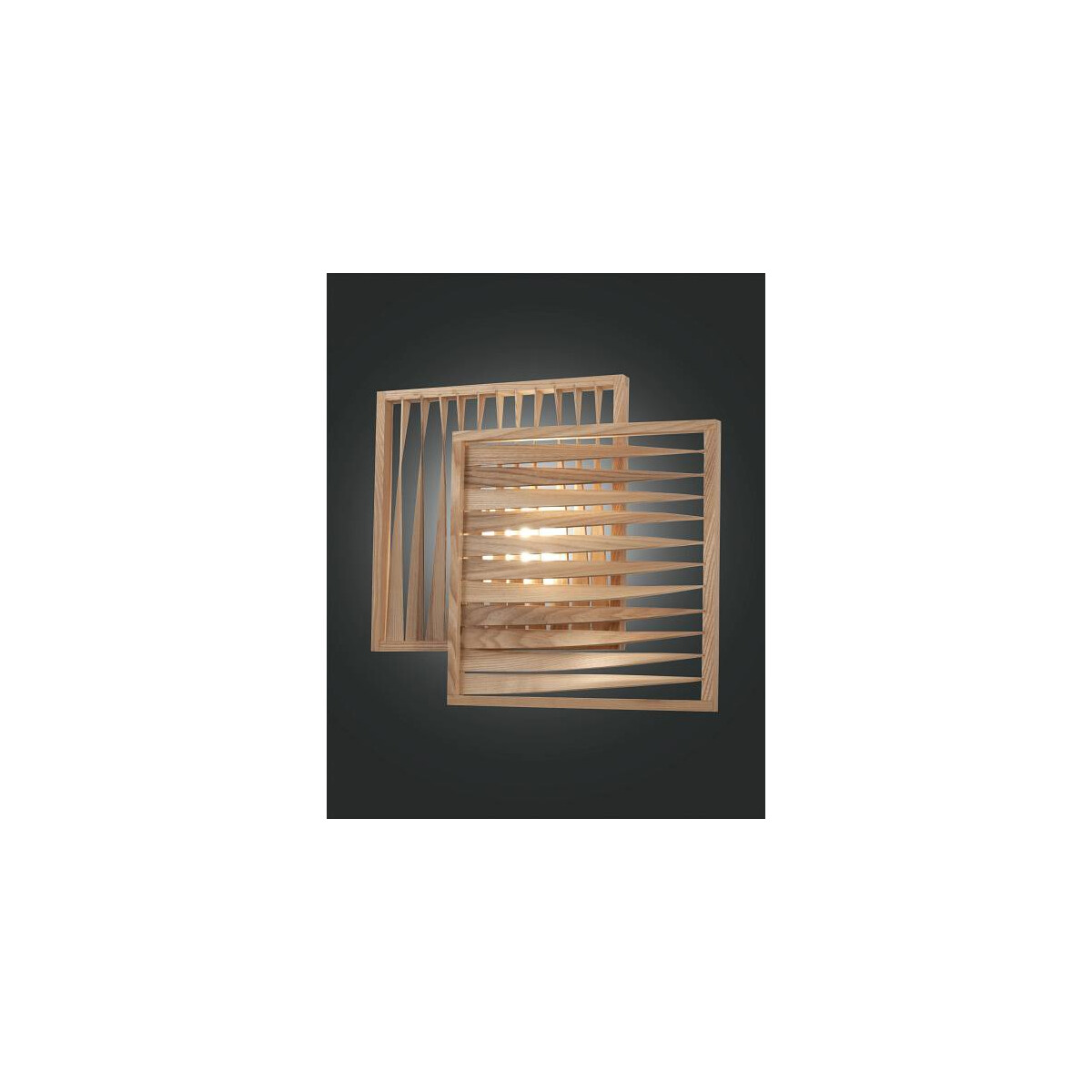 Fabas Luce Loft Wandleuchte LED 1x 18W Metall und Holz Eschenholz