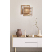 Fabas Luce Loft Wandleuchte LED 1x 18W Metall und Holz Esche