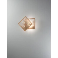 Fabas Luce Loft Wandleuchte LED 1x 18W Metall und Holz Esche