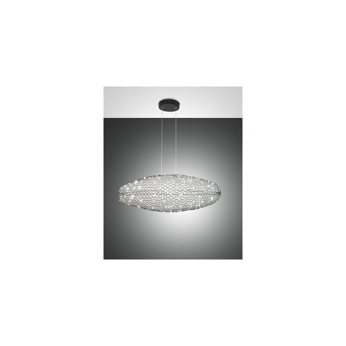 Fabas Luce Sumter Pendelleuchte LED 1x 18W Metall Schwarz