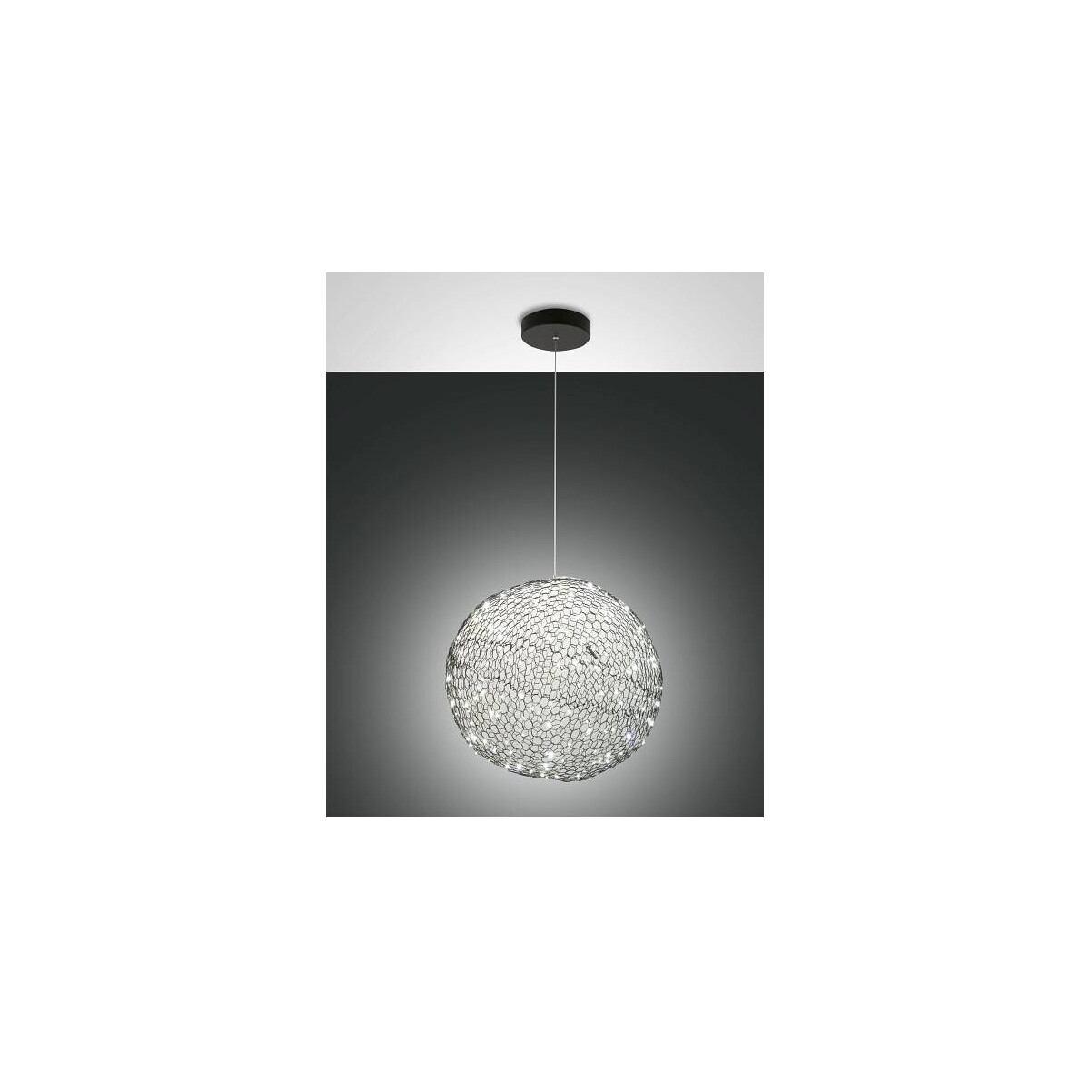 Fabas Luce Sumter Pendelleuchte LED 1x 18W Metall Schwarz