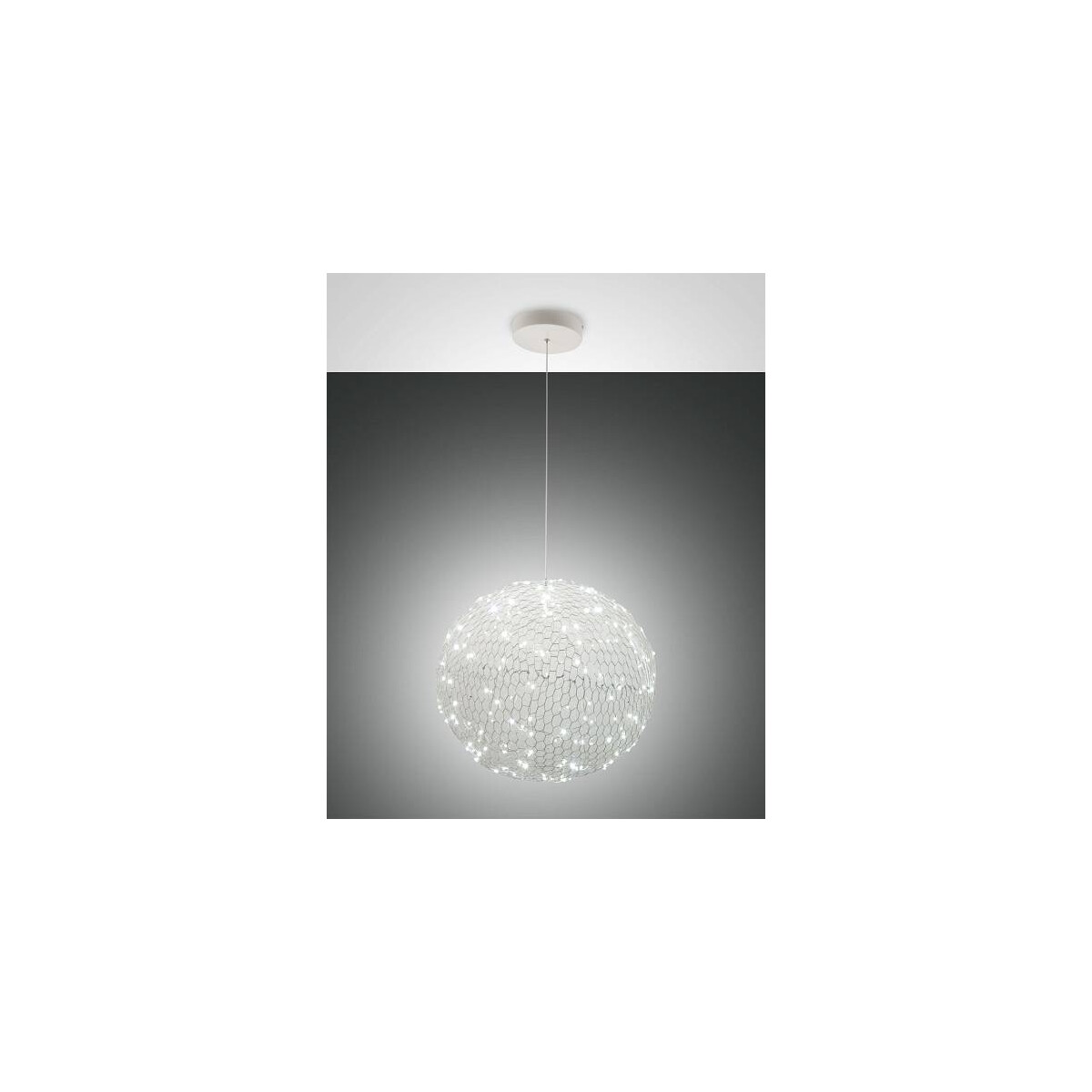 Fabas Luce Sumter Pendelleuchte LED 1x 18W Metall Weiss