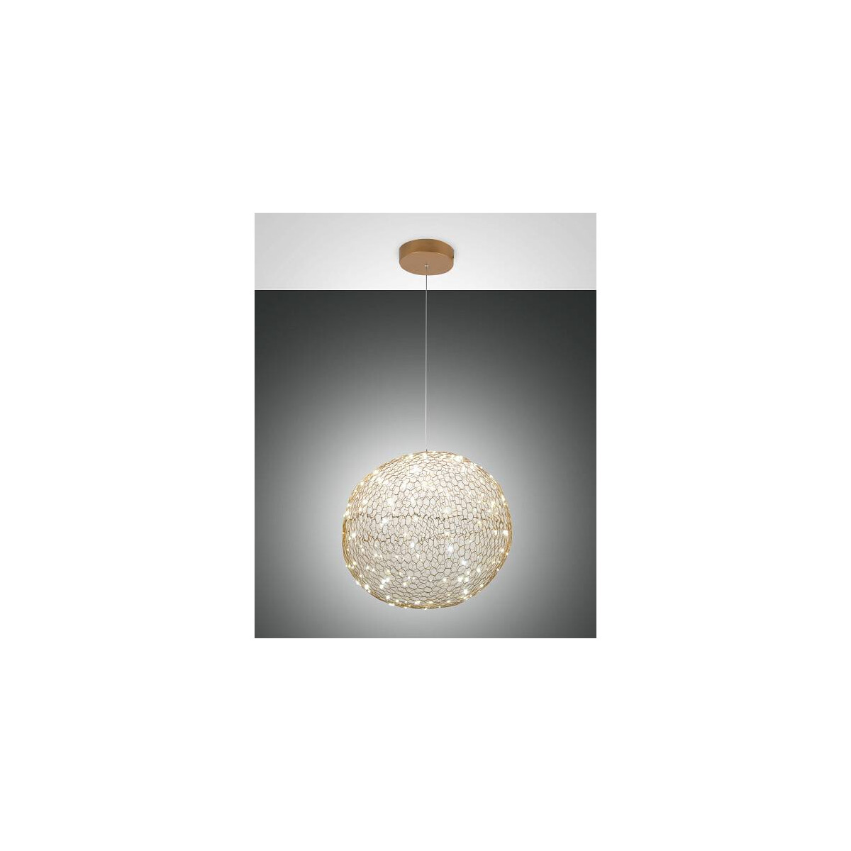 Fabas Luce Sumter Pendelleuchte LED 1x 18W Metall Gold edelmatt