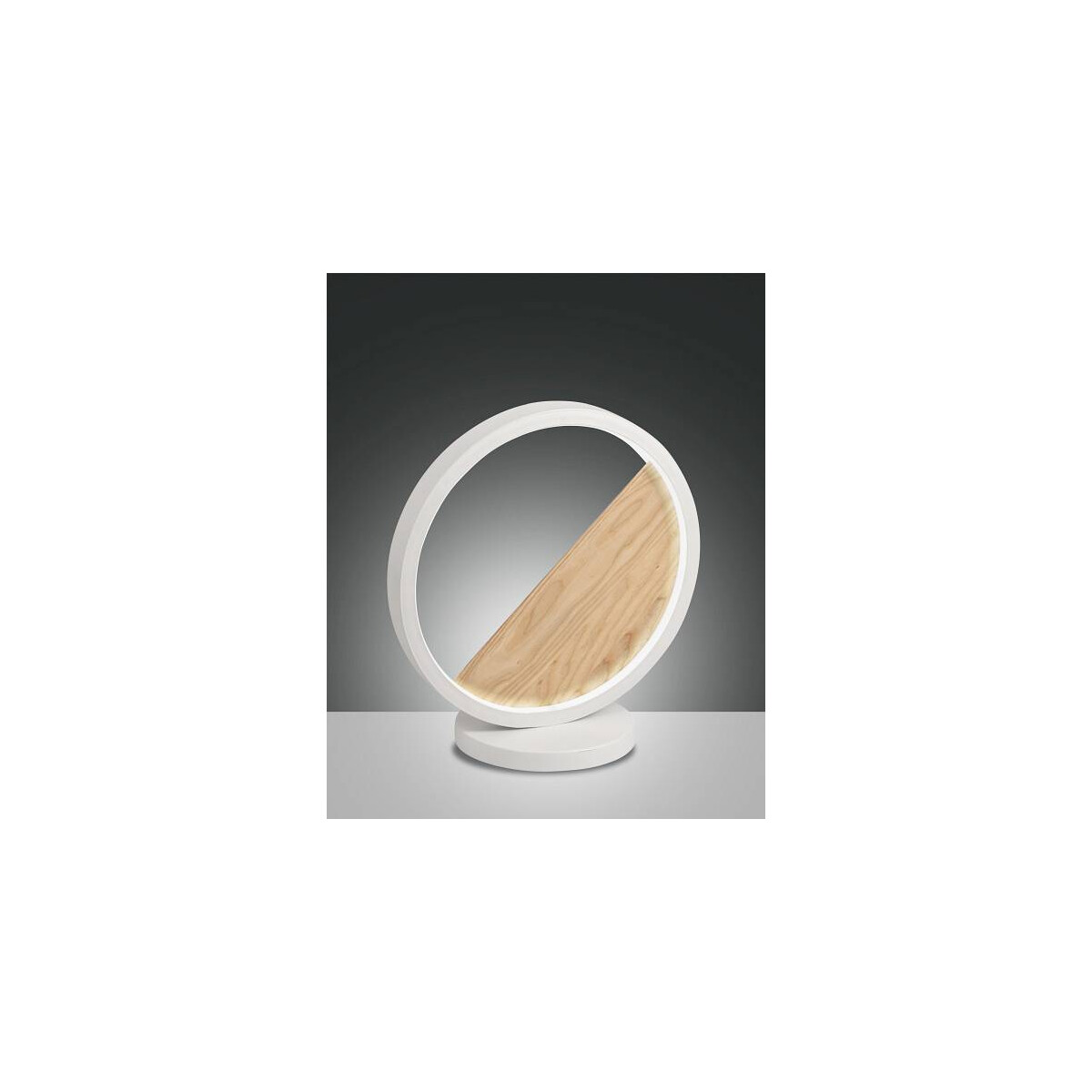 Fabas Luce Pierre Tischleuchten LED 1x 29W Metall und Holz Weiss