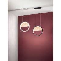 Fabas Luce Pierre Pendelleuchte LED 1x 29W Metall und Holz S
