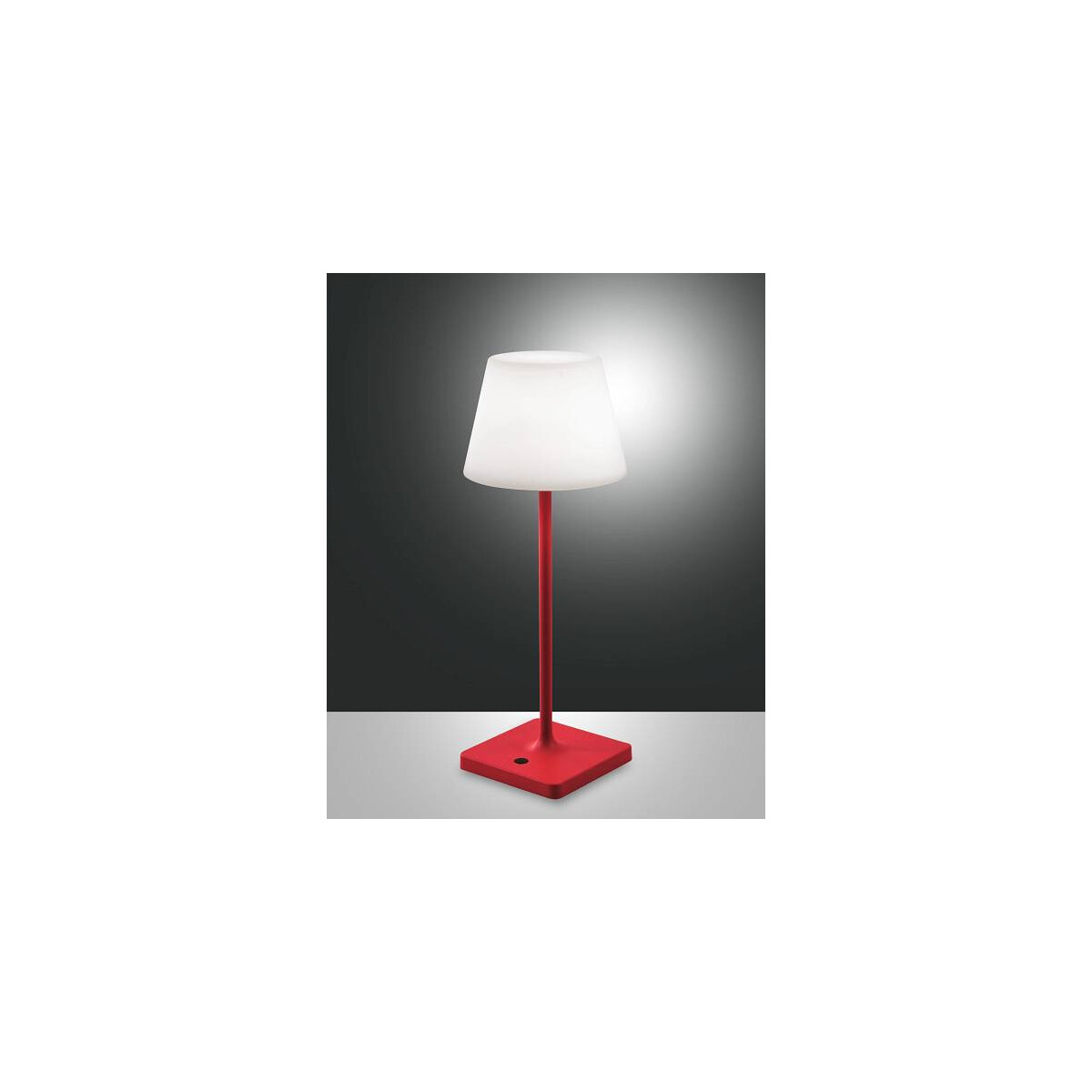 Fabas Luce Adam Akku Tischleuchte LED 1x25W Metall und Polyethylen Rot