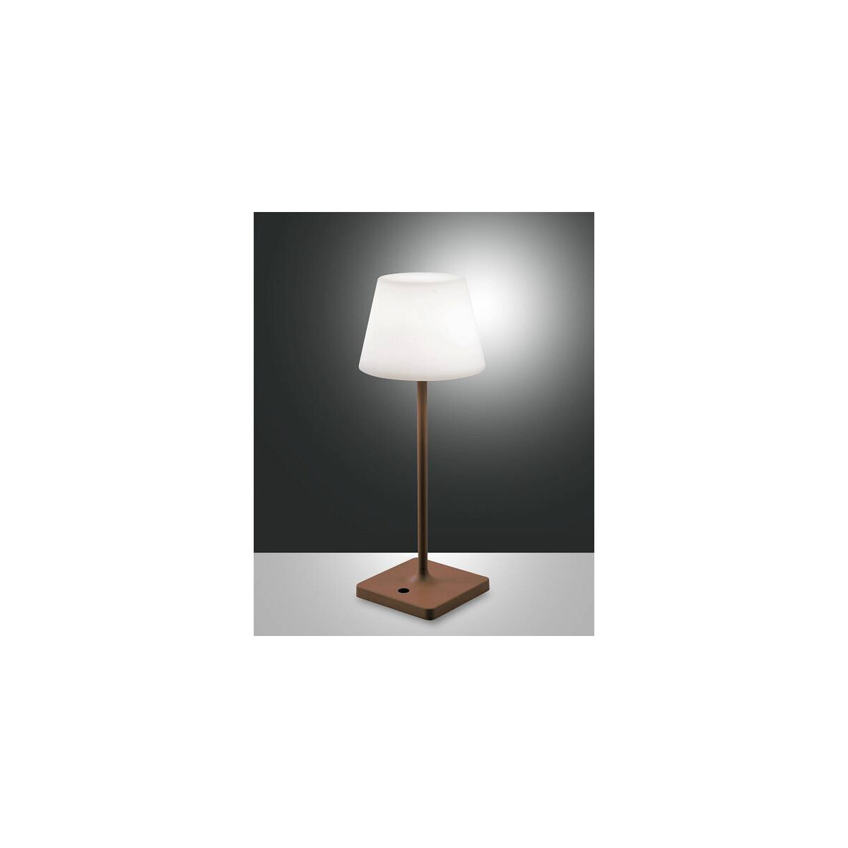 Fabas Luce Adam Akku Tischleuchte LED 1x25W Metall und Polyethylen Rostbraun