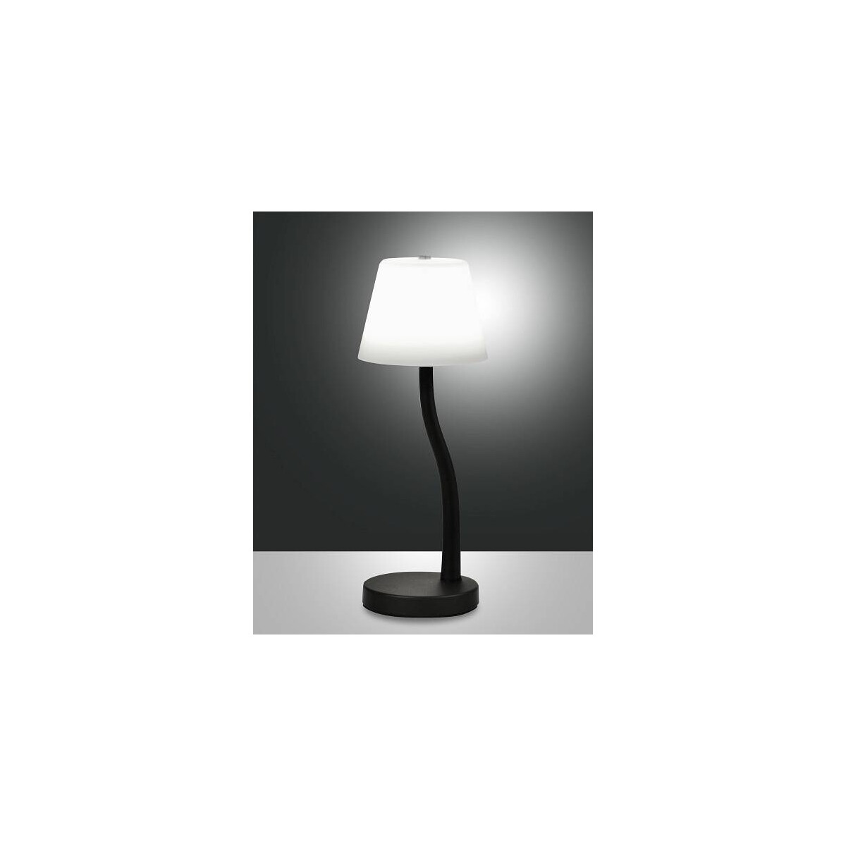 Fabas Luce Ibla Tischleuchte LED 1x9W Metall und geblasenes Glas Schwarz