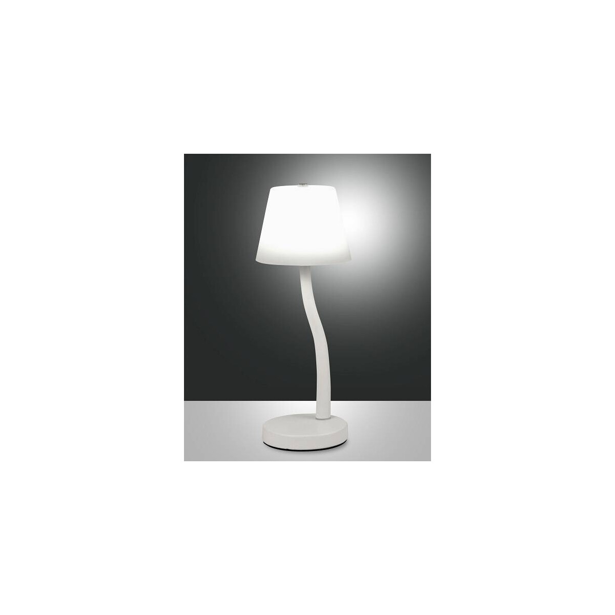 Fabas Luce Ibla Tischleuchte LED 1x9W Metall und geblasenes Glas weiß