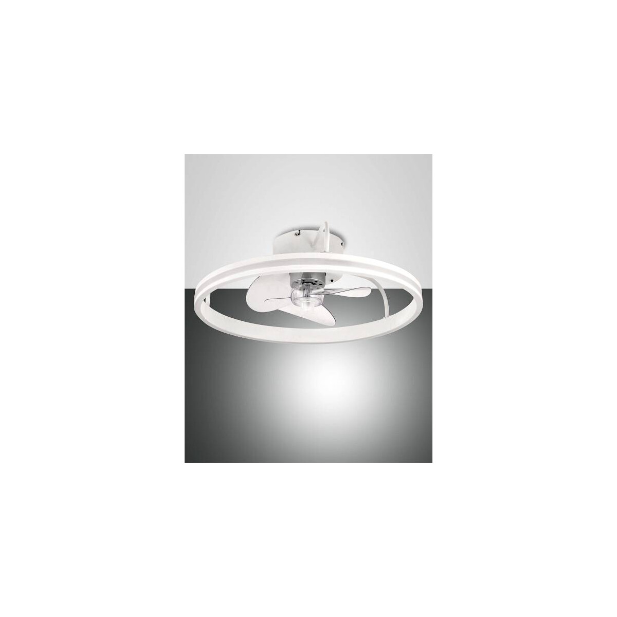 Fabas Luce Relais Deckenleuchte mit Ventilator (35W) LED (40W) Metall- und Polycarbonatstruktur weiß