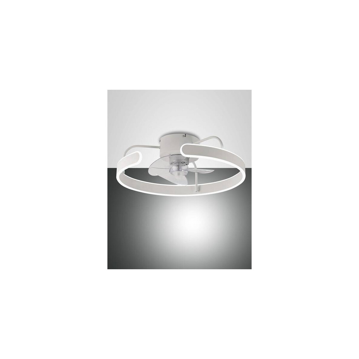 Fabas Luce Savoy Deckenleuchte mit Ventilator (35W) LED (40W) Metall- und Polycarbonatstruktur weiß