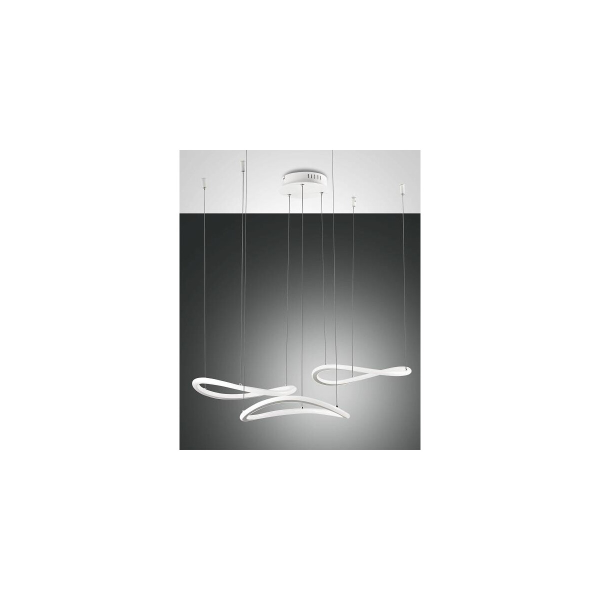 Fabas Luce Tirreno Pendelleuchte LED 3x166W Metall- und Methacrylat weiß