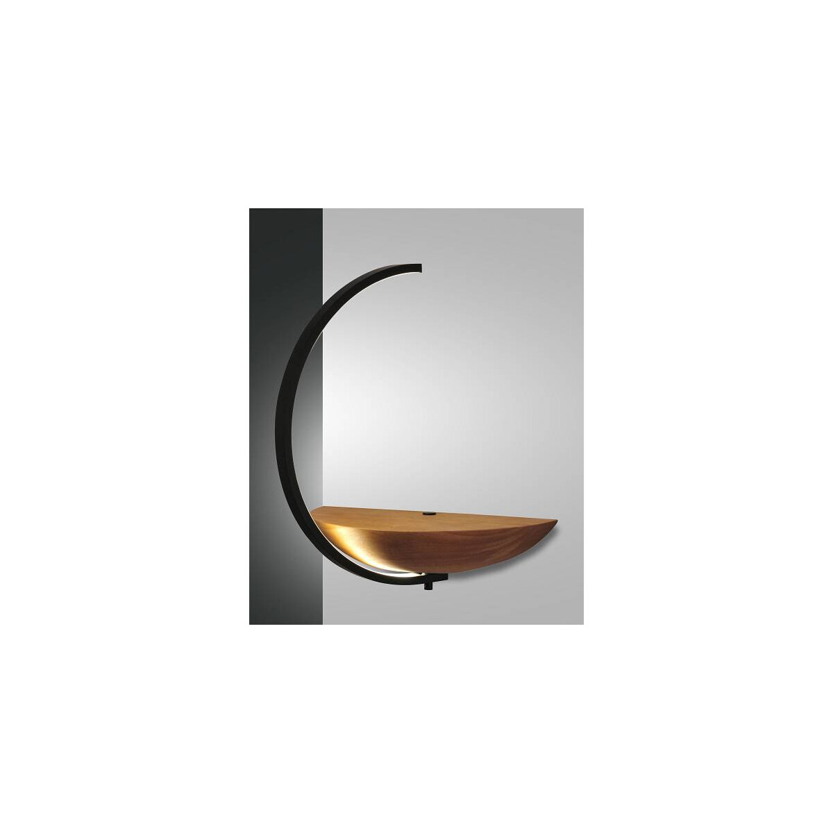 Fabas Luce Roseg Wand-Leseleuchte LED 1x95W Metall schwarz und Eichenholz