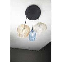 Fabas Luce Olbia Pendelleuchte E27 3x40W Metall und geblasen