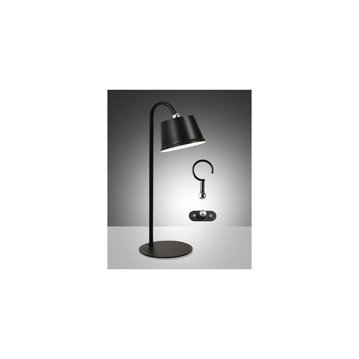 Fabas Luce Armanda Akkuleuchten Set LED 1x3W Metall- und Polycarbonatstruktur Schwarz