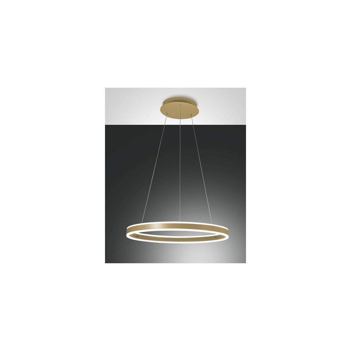 Fabas Luce Palau Pendelleuchte LED 1x60W Metall- und Methacrylat Gold edelmatt