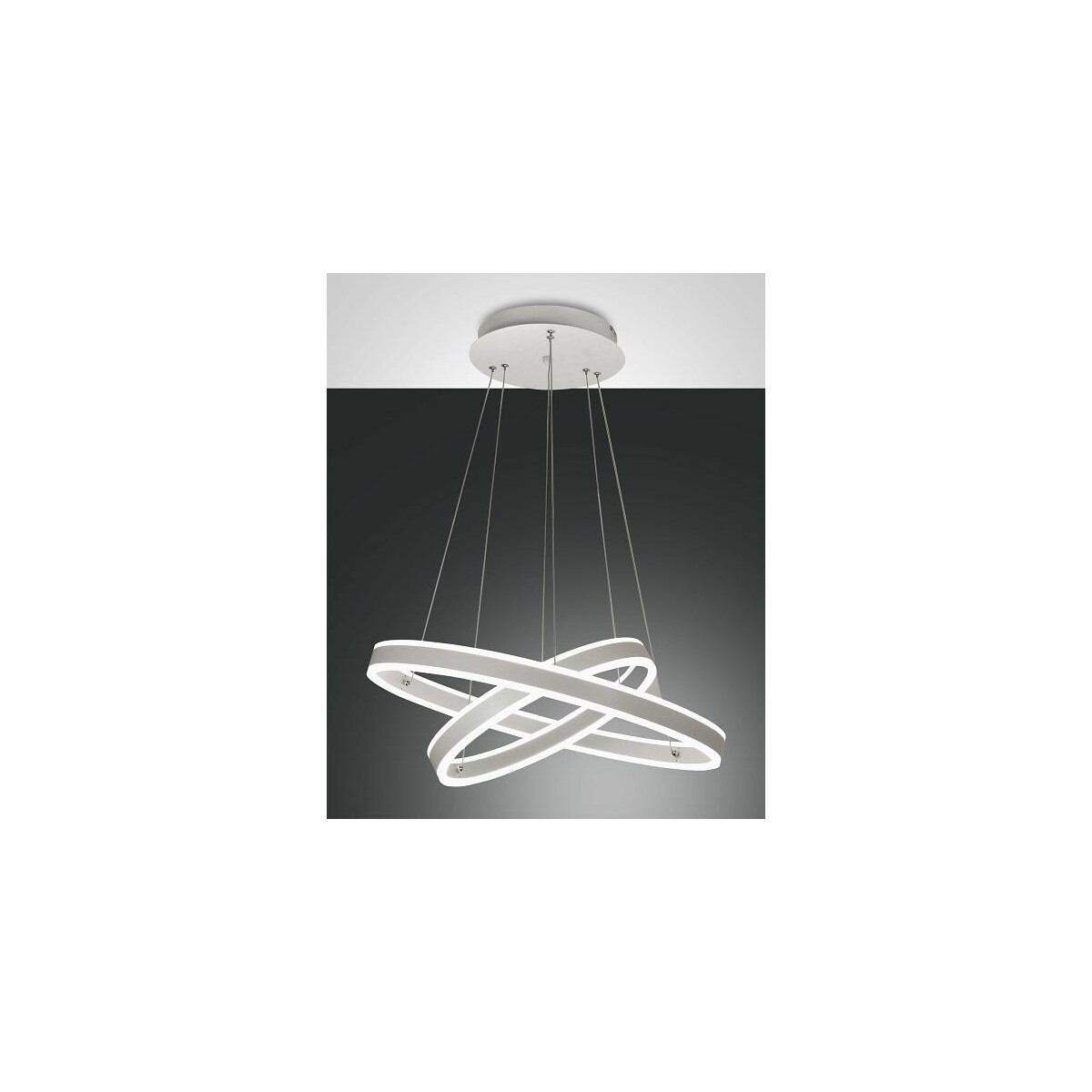 Fabas Luce Palau Pendelleuchte LED 1x66W+1x44W Metall- und Methacrylat weiß