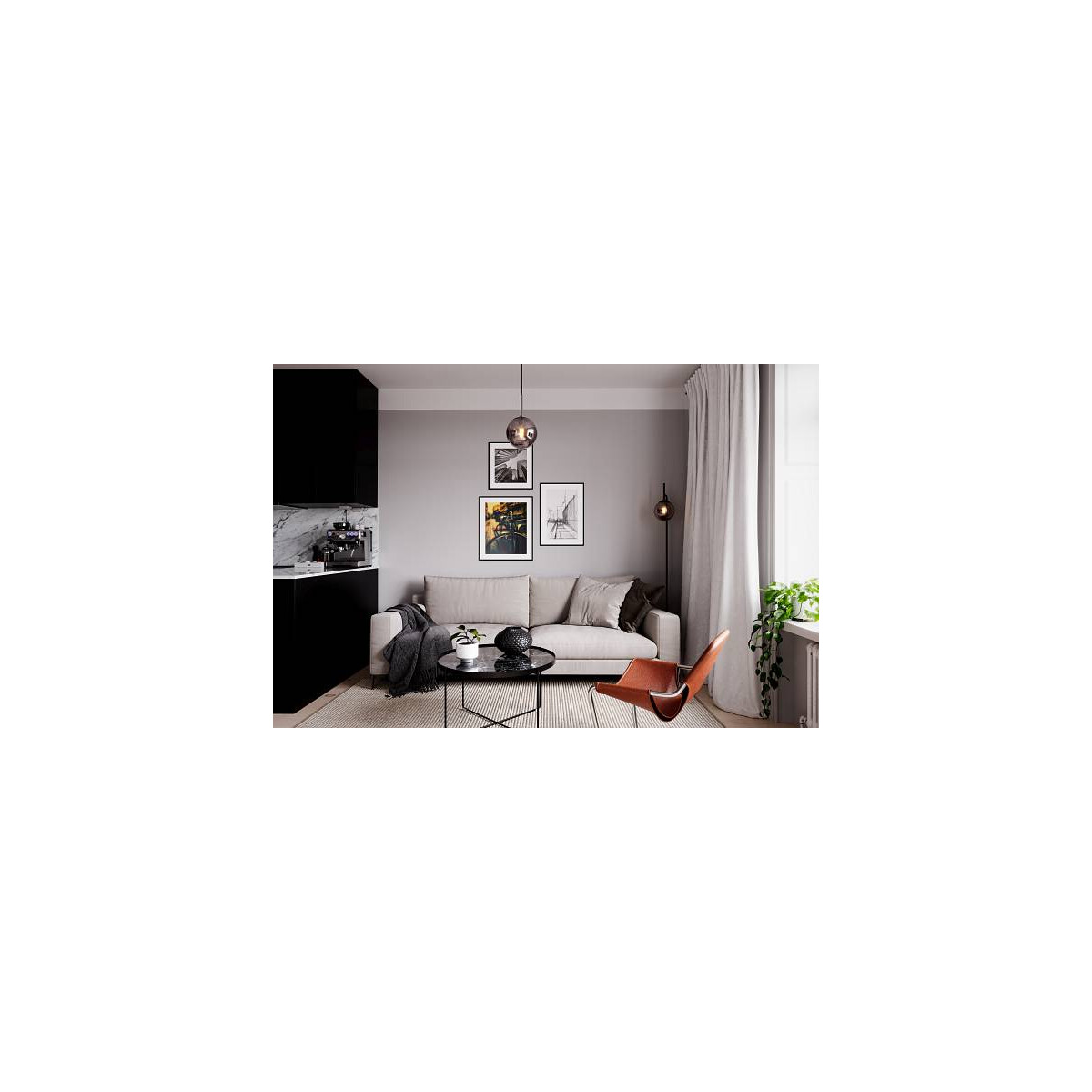 By Rydens Boyle Stehl. H164cm rauchgrau Stehleuchte