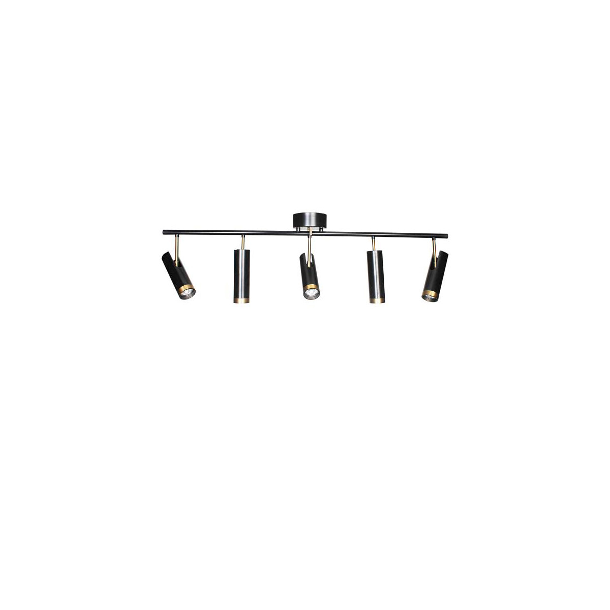 By Rydens Puls Bar Spotlight 5-fl matt schwarz Deckenleuchte
