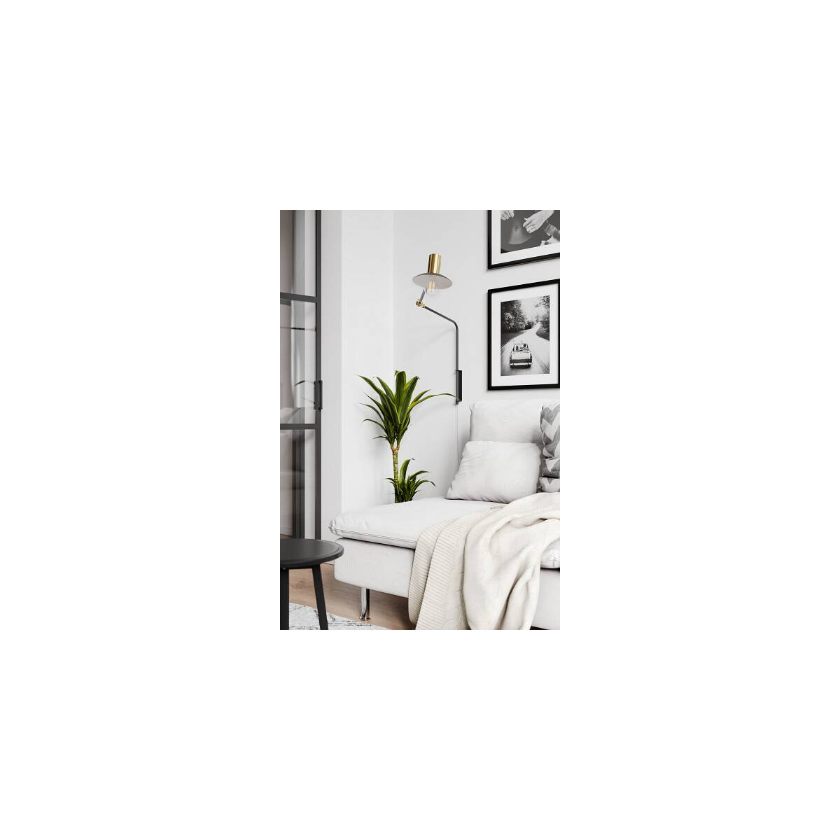 By Rydens Quinn Wandl. lang matt schwarz Wandleuchte